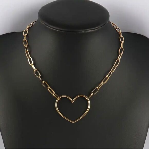 Jewelry - Stainless Steel Heart Choker Necklace
